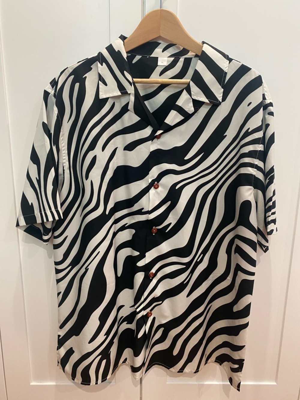 Men's Black & White Zebra Print Shirt